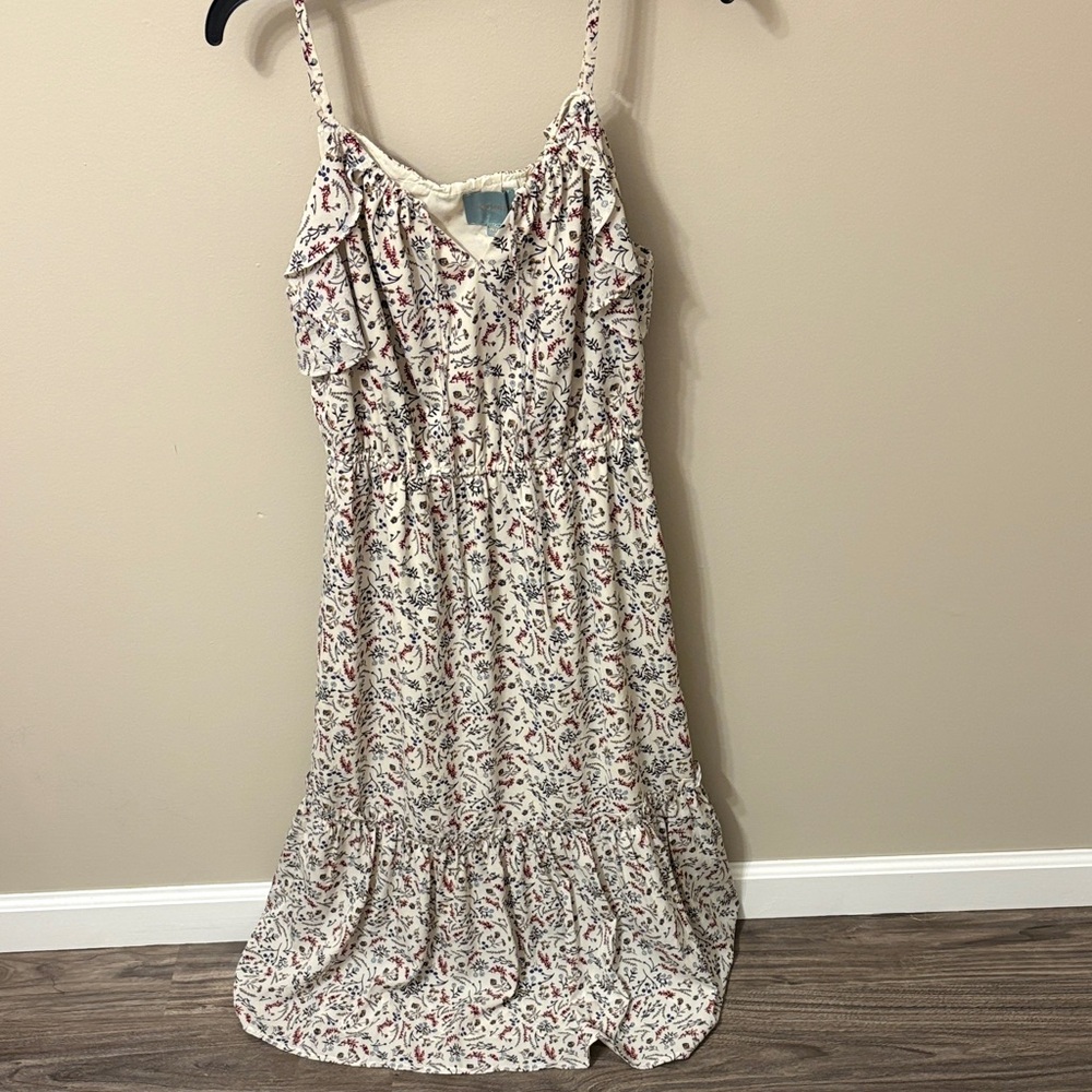 Cream Floral Midi Sundress